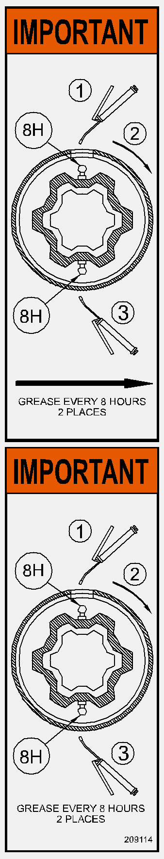 209114 - DECAL "IMPORTANT" GREASING V90 : 