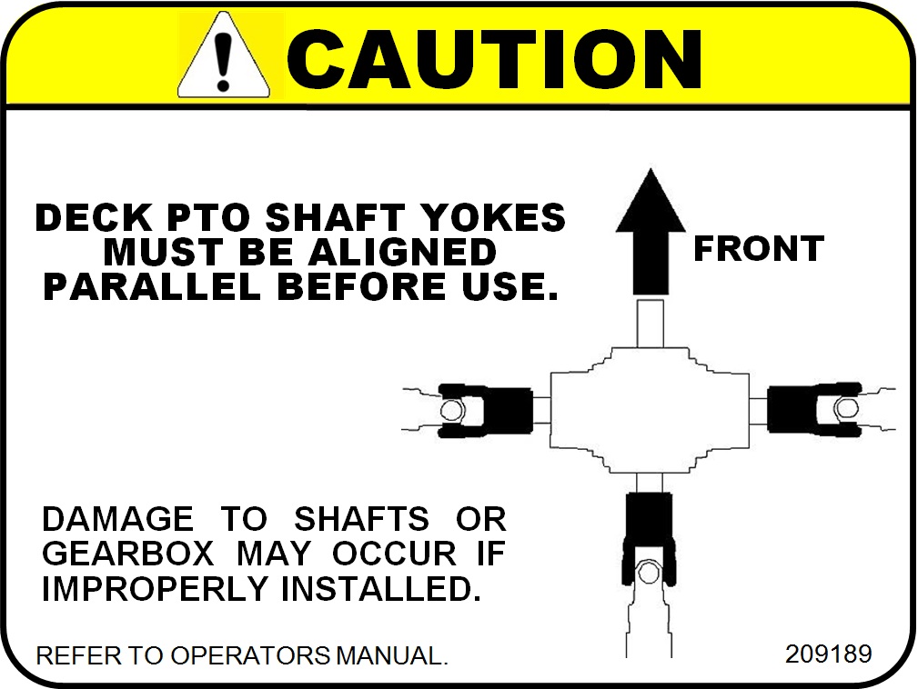 209189 - DECAL - CAUTION PTO ALIGNMENT : 